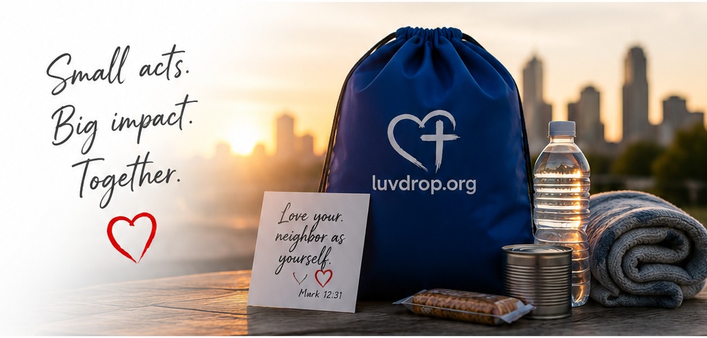 LuvDrop care package representing neighborly giving